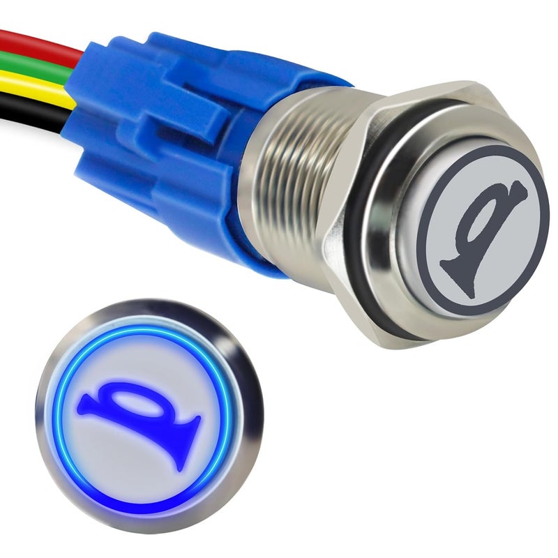 Gephynm Horn Button, Momentary Push Button Switch, Horn Switch for Car Modification, Push Button Switch a Tail Plug Harness - Image 1